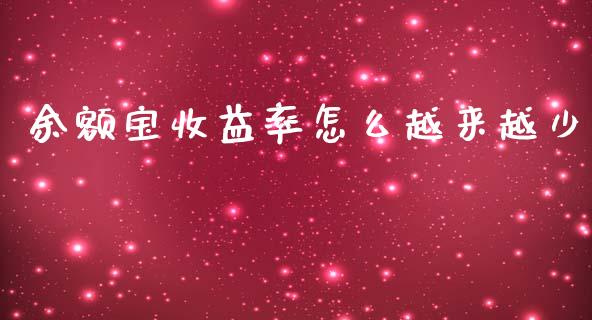余额宝收益率怎么越来越少_https://m.qmgjg.com_货币基金_第1张