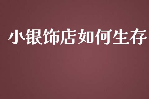小银饰店如何生存_https://m.qmgjg.com_投资银行_第1张