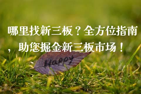 哪里找新三板？全方位指南，助您掘金新三板市场！_https://m.qmgjg.com_资金管理_第1张