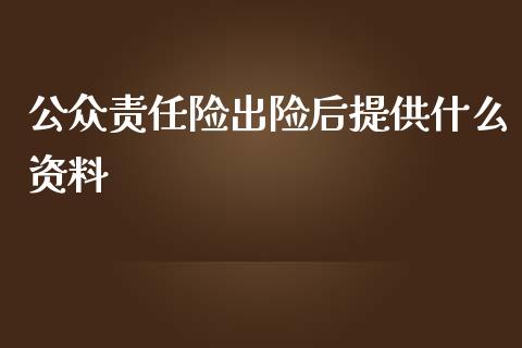 公众责任险出险后提供什么资料_https://m.qmgjg.com_投资银行_第1张