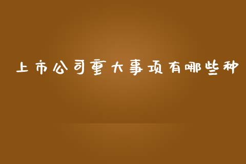 上市公司重大事项有哪些种_https://m.qmgjg.com_投资银行_第1张