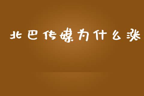 北巴传媒为什么涨_https://m.qmgjg.com_资金管理_第1张