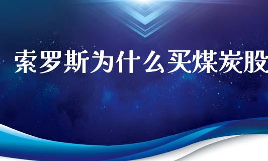 索罗斯为什么买煤炭股_https://m.qmgjg.com_投资银行_第1张