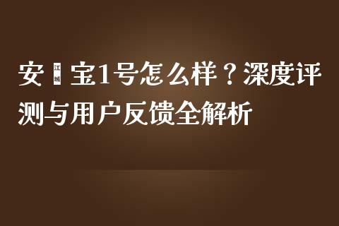 安鑫宝1号怎么样？深度评测与用户反馈全解析_https://m.qmgjg.com_资金管理_第1张