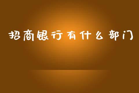 招商银行有什么部门_https://m.qmgjg.com_投资银行_第1张