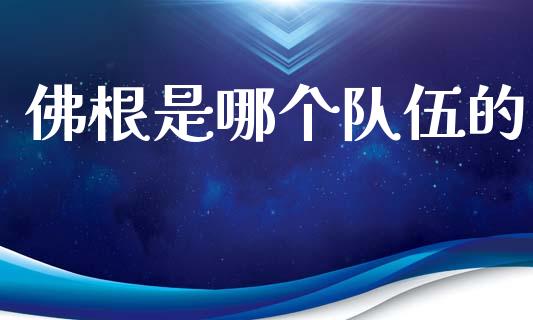 佛根是哪个队伍的_https://m.qmgjg.com_资金管理_第1张