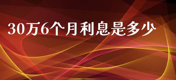 30万6个月利息是多少_https://m.qmgjg.com_投资银行_第1张
