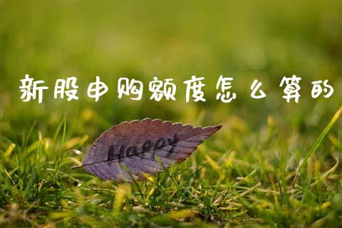 新股申购额度怎么算的_https://m.qmgjg.com_金融市场_第1张