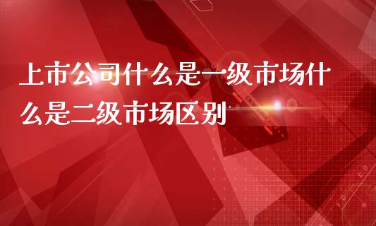 上市公司什么是一级市场什么是二级市场区别_https://m.qmgjg.com_货币基金_第1张