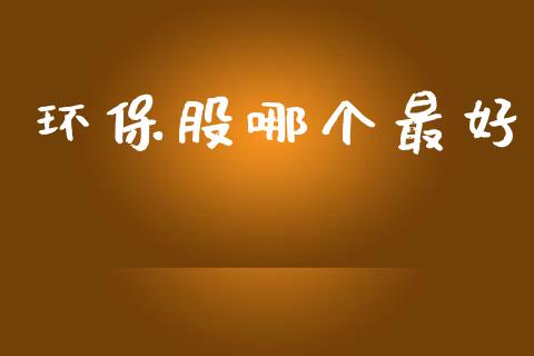 环保股哪个最好_https://m.qmgjg.com_投资银行_第1张