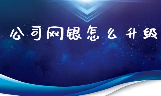公司网银怎么升级_https://m.qmgjg.com_货币基金_第1张