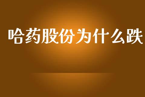 哈药股份为什么跌_https://m.qmgjg.com_资金管理_第1张