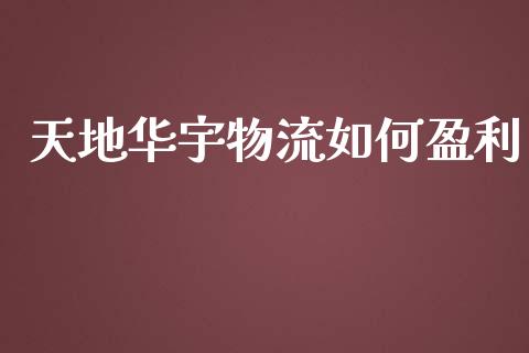 天地华宇物流如何盈利_https://m.qmgjg.com_资金管理_第1张