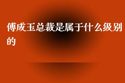 傅成玉总裁是属于什么级别的_https://m.qmgjg.com_金融市场_第1张