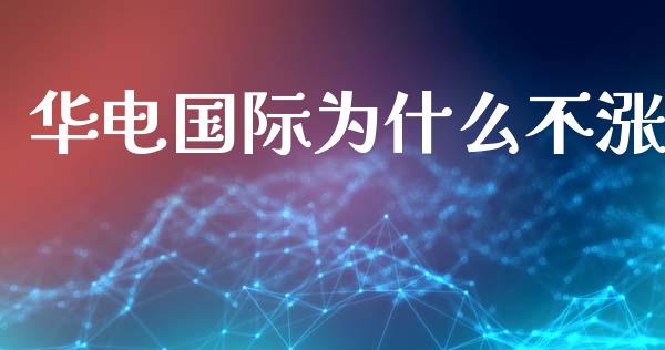 华电国际为什么不涨_https://m.qmgjg.com_资金管理_第1张