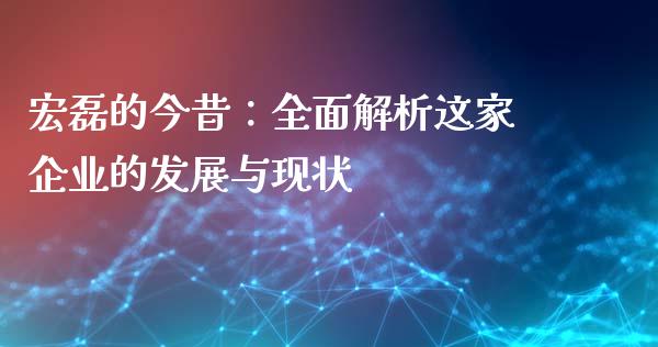 宏磊的今昔：全面解析这家企业的发展与现状_https://m.qmgjg.com_金融市场_第1张