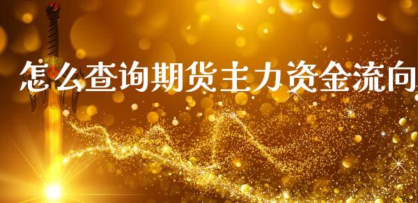 怎么查询期货主力资金流向_https://m.qmgjg.com_资金管理_第1张