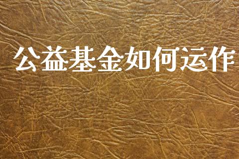 公益基金如何运作_https://m.qmgjg.com_金融市场_第1张