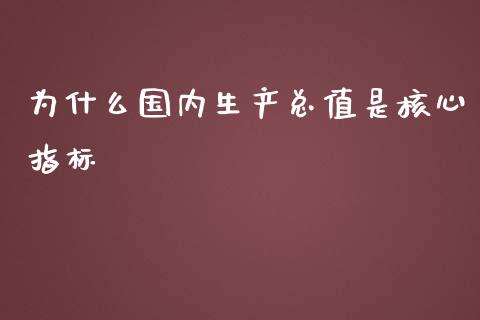 为什么国内生产总值是核心指标_https://m.qmgjg.com_投资银行_第1张