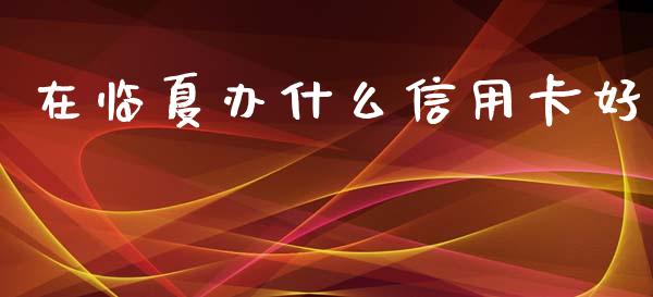 在临夏办什么信用卡好_https://m.qmgjg.com_资金管理_第1张