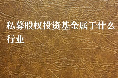 私募股权投资基金属于什么行业_https://m.qmgjg.com_投资银行_第1张