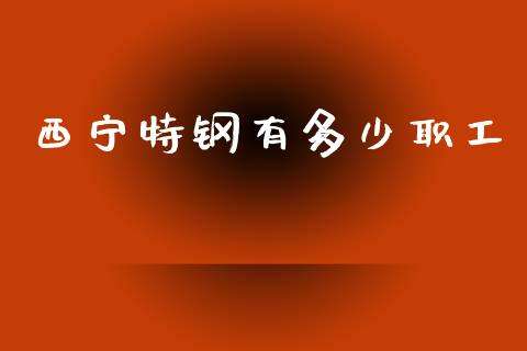 西宁特钢有多少职工_https://m.qmgjg.com_货币基金_第1张