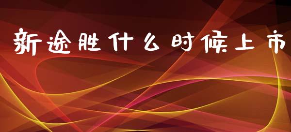 新途胜什么时候上市_https://m.qmgjg.com_金融市场_第1张