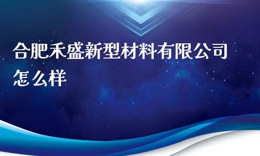 合肥禾盛新型材料有限公司怎么样_https://m.qmgjg.com_金融市场_第1张