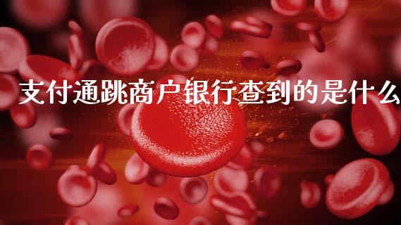 支付通跳商户银行查到的是什么_https://m.qmgjg.com_金融市场_第1张