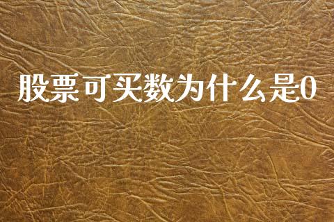 股票可买数为什么是0_https://m.qmgjg.com_投资银行_第1张