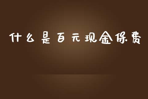 什么是百元现金保费_https://m.qmgjg.com_金融市场_第1张