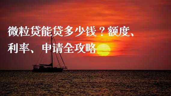 微粒贷能贷多少钱？额度、利率、申请全攻略_https://m.qmgjg.com_金融市场_第1张