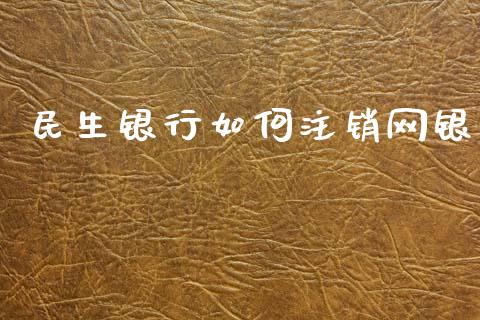 民生银行如何注销网银_https://m.qmgjg.com_金融市场_第1张