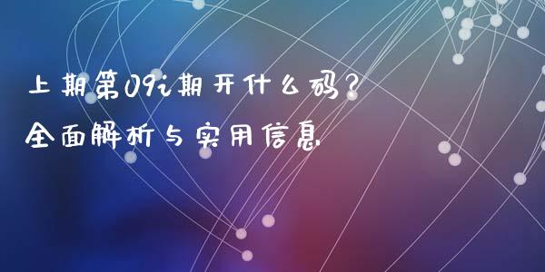 上期第09i期开什么码？全面解析与实用信息_https://m.qmgjg.com_货币基金_第1张
