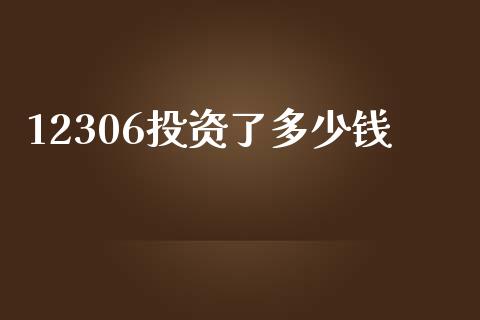 12306投资了多少钱_https://m.qmgjg.com_资金管理_第1张