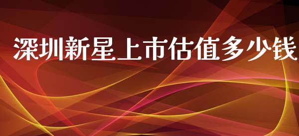 深圳新星上市估值多少钱_https://m.qmgjg.com_金融市场_第1张