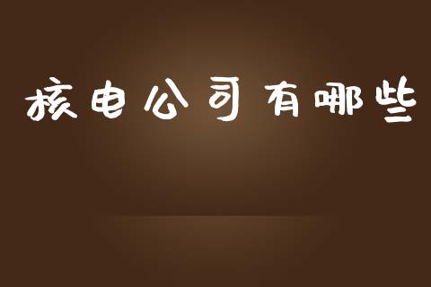 核电公司有哪些_https://m.qmgjg.com_投资银行_第1张
