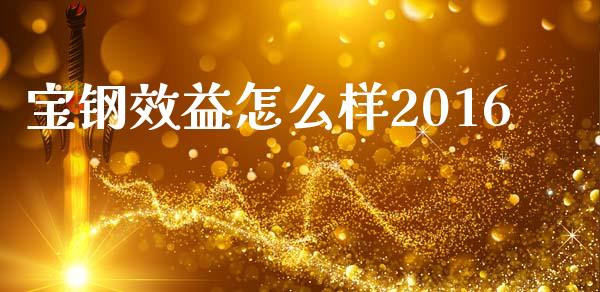 宝钢效益怎么样2016_https://m.qmgjg.com_资金管理_第1张