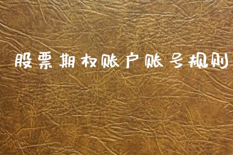 股票期权账户账号规则_https://m.qmgjg.com_金融市场_第1张