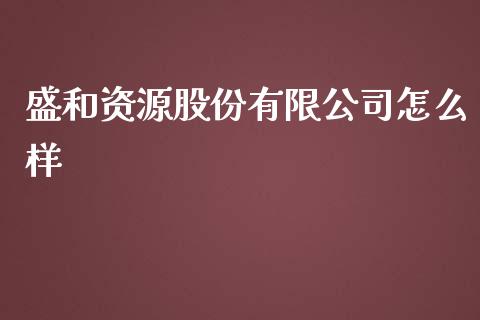 盛和资源股份有限公司怎么样_https://m.qmgjg.com_货币基金_第1张