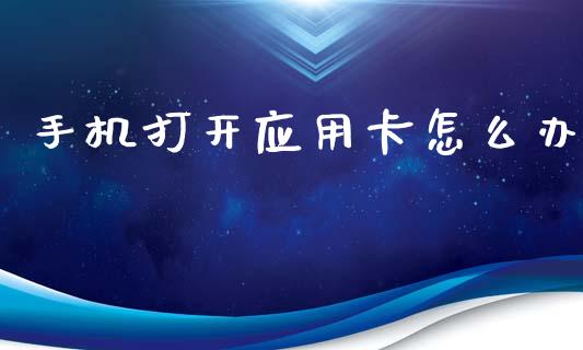 手机打开应用卡怎么办_https://m.qmgjg.com_货币基金_第1张