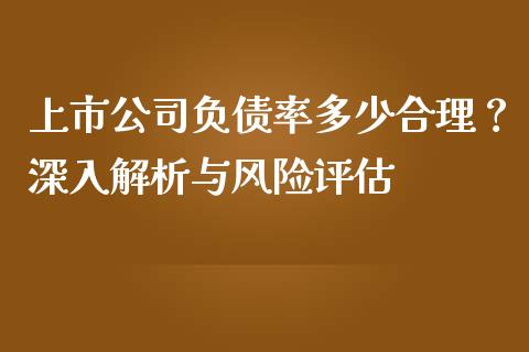 上市公司负债率多少合理？深入解析与风险评估_https://m.qmgjg.com_金融市场_第1张