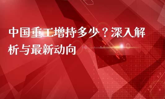 中国重工增持多少？深入解析与最新动向_https://m.qmgjg.com_金融市场_第1张