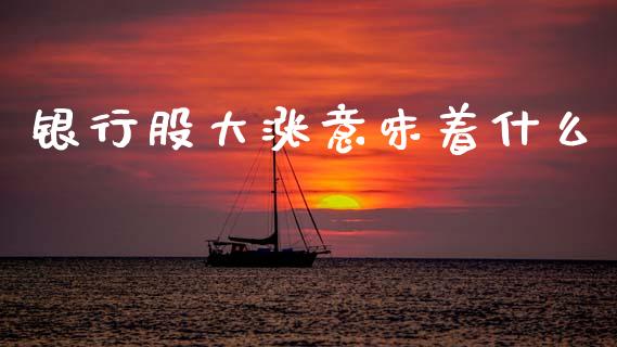 银行股大涨意味着什么_https://m.qmgjg.com_金融市场_第1张
