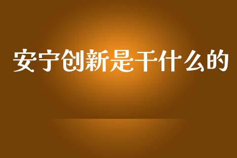 安宁创新是干什么的_https://m.qmgjg.com_货币基金_第1张