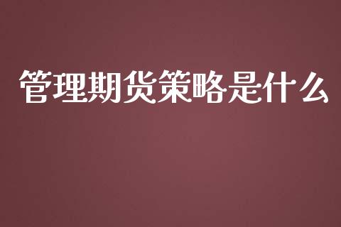 管理期货策略是什么_https://m.qmgjg.com_货币基金_第1张
