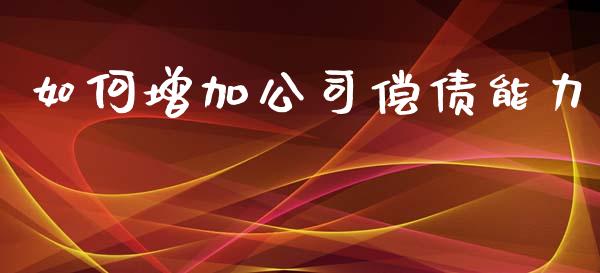 如何增加公司偿债能力_https://m.qmgjg.com_货币基金_第1张