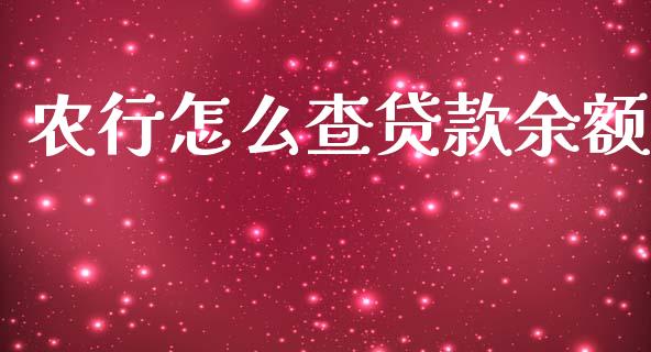 农行怎么查贷款余额_https://m.qmgjg.com_金融市场_第1张