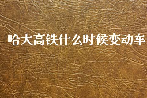 哈大高铁什么时候变动车_https://m.qmgjg.com_投资银行_第1张