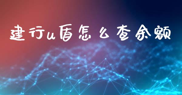 建行u盾怎么查余额_https://m.qmgjg.com_货币基金_第1张